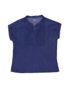 T-Shirt en Coton Turline plastron brodé bleu