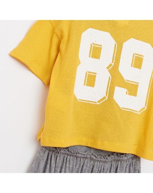 Robe Abal en Coton 2 en 1 gris/jaune