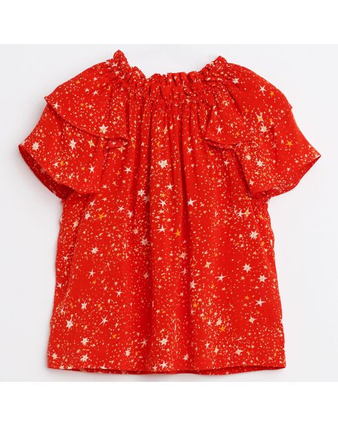 Blouse Acer imprimée étoiles rouge orangé