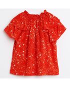 Blouse Acer imprimée étoiles rouge orangé