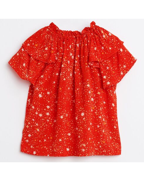 Blouse Acer imprimée étoiles rouge orangé