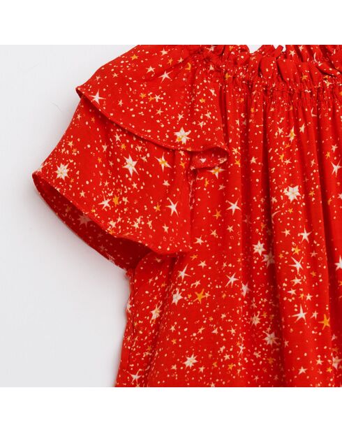 Blouse Acer imprimée étoiles rouge orangé