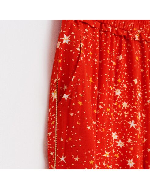 Pantalon fluide April imprimé étoile rouge