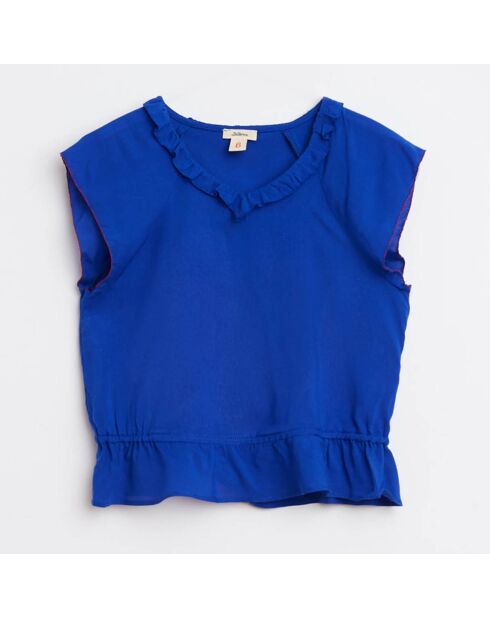 Blouse Atkins ourlet à la basque bleu klein