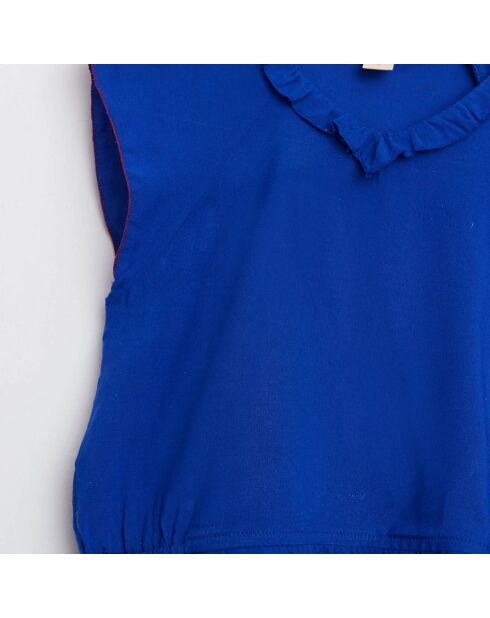 Blouse Atkins ourlet à la basque bleu klein