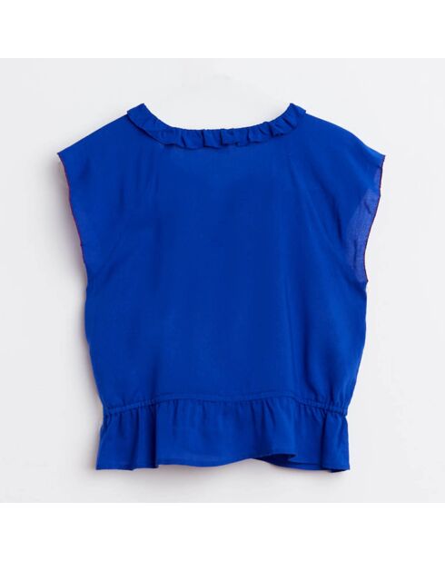 Blouse Atkins ourlet à la basque bleu klein