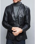 Alain zwarte leren jas