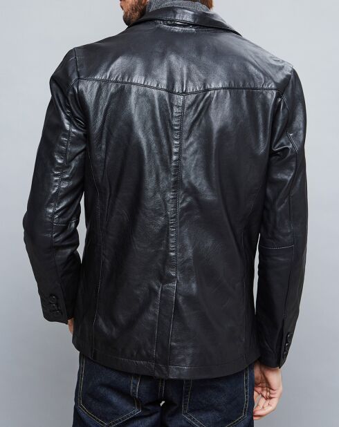 Alain zwarte leren jas