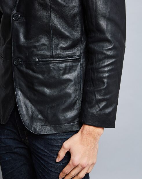 Alain zwarte leren jas