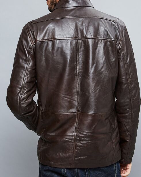 Parka en Cuir Aron marron