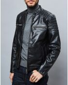 Veste en Cuir de Chèvre Baptiste noire