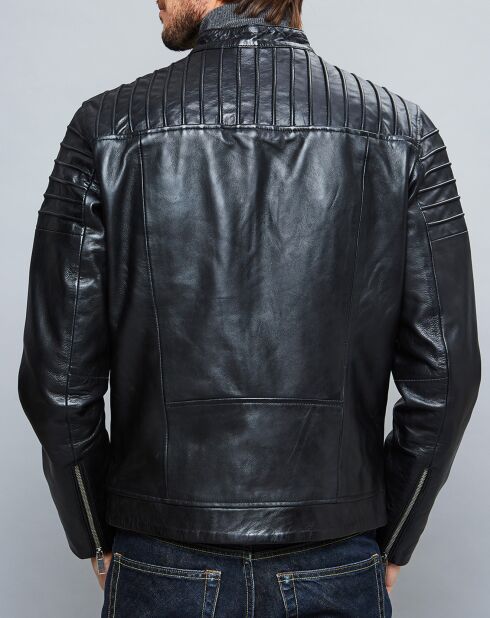 Veste en Cuir de Chèvre Baptiste noire