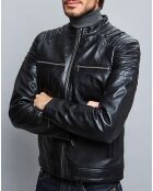Veste en Cuir de Chèvre Baptiste noire