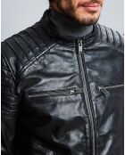 Veste en Cuir de Chèvre Baptiste noire