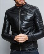 Veste en Cuir Ben noire