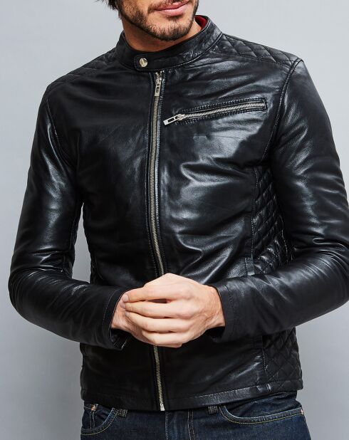 Veste en Cuir Ben noire