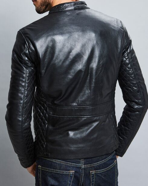 Veste en Cuir Ben noire