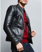 Veste en Cuir Ben noire