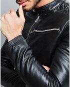 Veste en Cuir Ben noire
