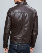 Veste en Cuir Jacky marron