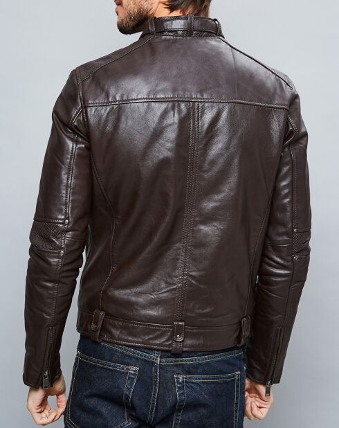 Veste en Cuir Jacky marron