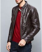 Veste en Cuir Jacky marron