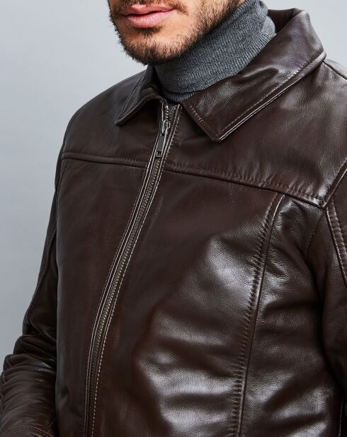 Veste en Cuir Karlton marron