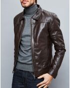 Veste en Cuir Karlton marron