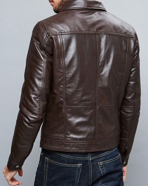 Veste en Cuir Karlton marron