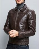 Veste en Cuir Karlton marron