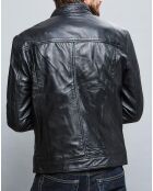 Veste en Cuir Raphael noire