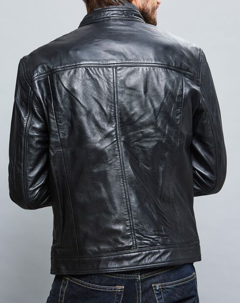 Veste en Cuir Raphael noire