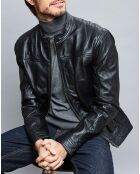 Veste en Cuir Raphael noire