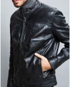 Veste en Cuir Raphael noire