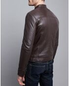 Veste en Cuir Raphaël marron