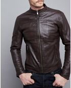 Veste en Cuir Raphaël marron