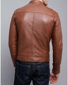 Veste en Cuir Raphaël cognac