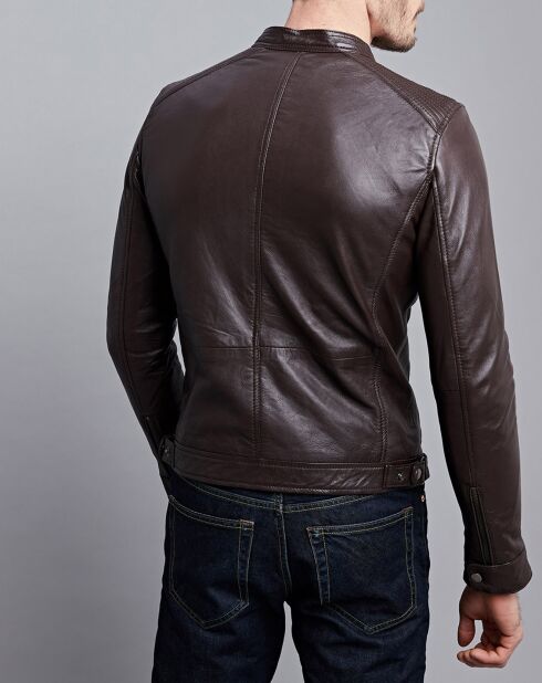 Veste en Cuir Timoty marron