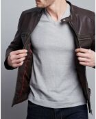 Veste en Cuir Timoty marron