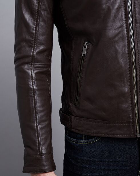 Veste en Cuir Timoty marron