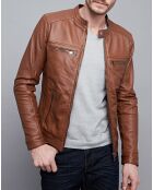 Veste en Cuir Timoty cognac