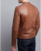 Veste en Cuir Timoty cognac