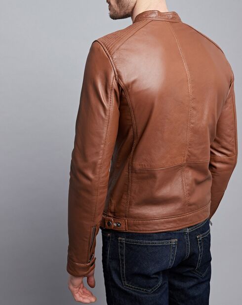 Veste en Cuir Timoty cognac