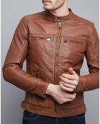 Veste en Cuir Timoty cognac