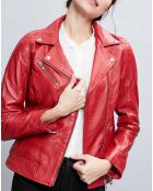 Perfecto en Cuir Alexine rouge