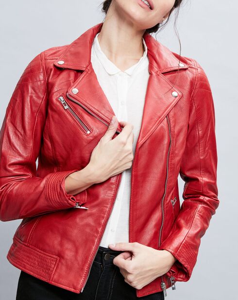 Perfecto en Cuir Alexine rouge