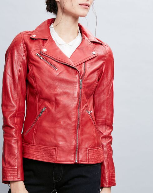 Perfecto en Cuir Alexine rouge