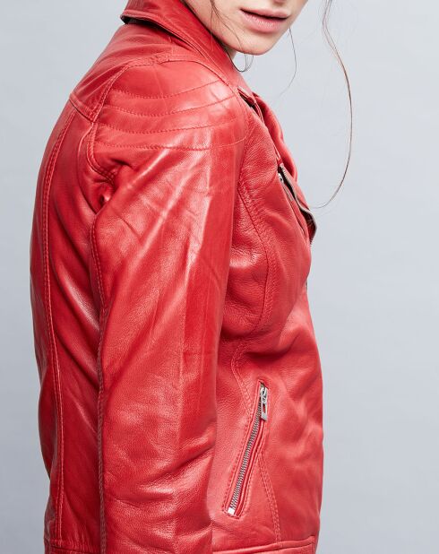 Perfecto en Cuir Alexine rouge