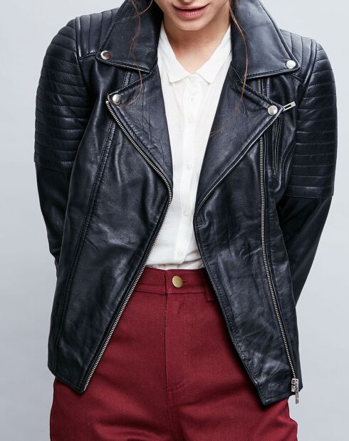 Veste en Cuir Althea noire