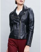 Veste en Cuir Althea noire